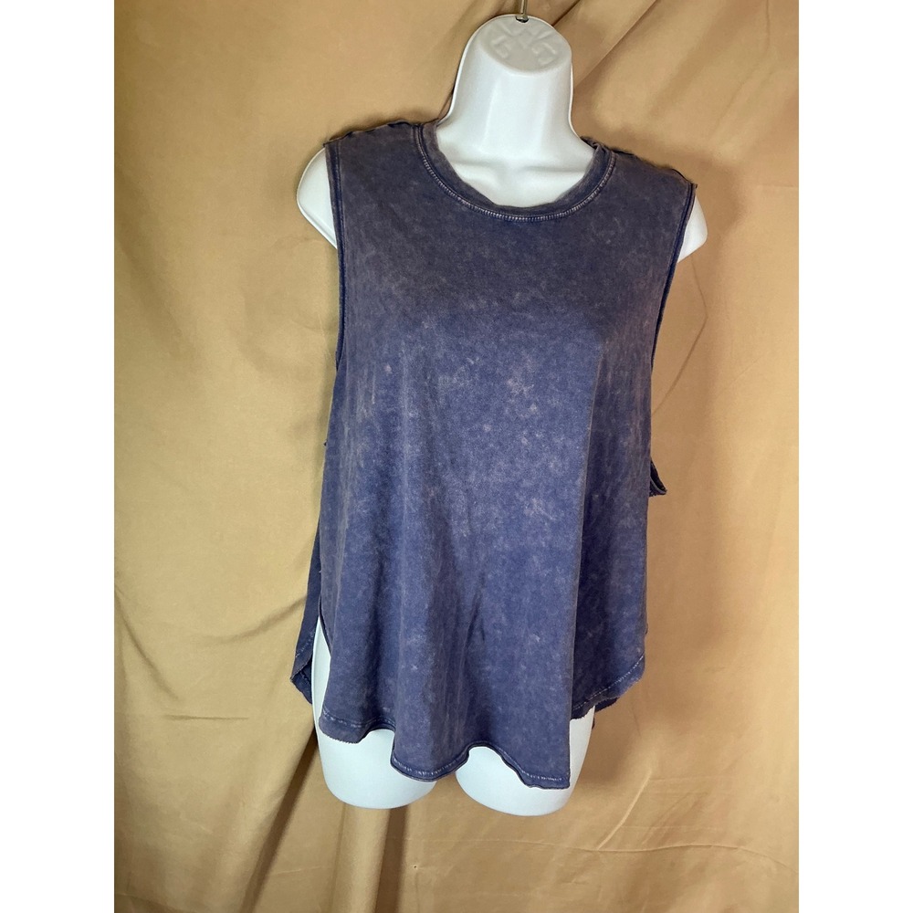 Wild Fable‎ Muscle Tank Women XXL Purple NWT Acid Wash Relaxed Fit Edgy Grunge